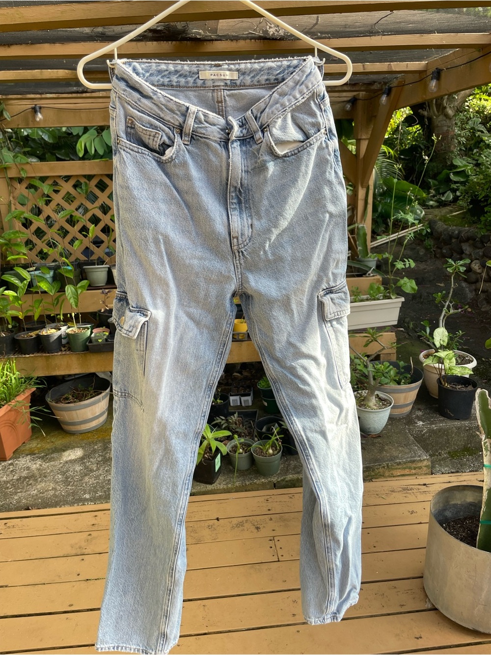 PacSun Light Blue 90s Boyfriend Cargo Jeans